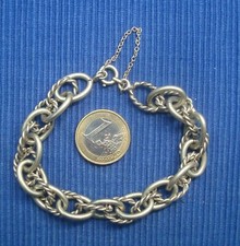 B32 Lourd Bracelet Gourmette Argent Massif Crabe 42gr Lot Bijou Vintage