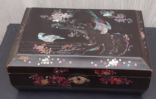 Boite bois laqué japon - bois,