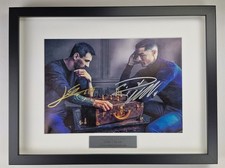 Lionel Messi-Cristiano Ronaldo canvas Hand Signed framed w/COA free shipping