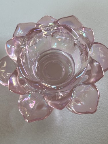 Bougeoir verre rose - verre,