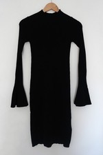 Maje robe pull noire côtelée