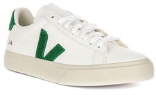Veja Campo Cuir Gomme Semelle Lacet Décontracté Hommes Baskets en Blanc Vert 7 -