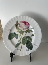 Assiette vintage Roy Kirkham Redouté Roses Fine Bone China Porcelaine Anglaise 1