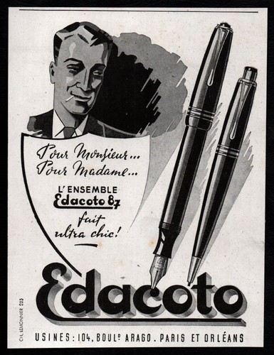 Publicite 1945 stylos - publicite,