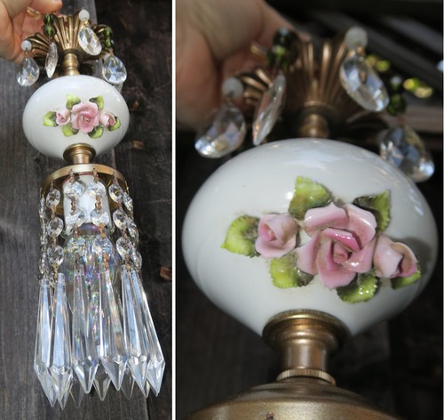 Vintage capodimonte pink rose - vintage,