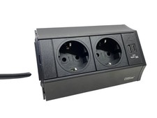 Multiprise 2 x chargeur USB EVOline R-Dock Schuko, noir