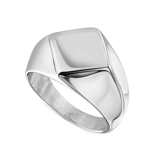 Bague homme argent acier inox - argent,