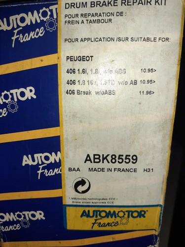 Kit frein tambour - de,
