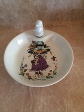 Assiette Chauffante bébé Porcelaine REVOL avec bouchon oiseau Fillette Vintage