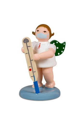 Figurine bois ange avec - figurine, en