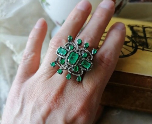 Bague émeraude naturelle - bague,