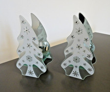 DECO lot 2 BOUGEOIR Support bougie verre miroir SAPIN de NOEL banc gris TBE 2000