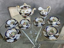 Service à Thé en Porcelaine de VALENTINE Bleu de Valentine et Polychrome