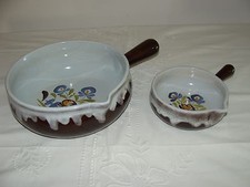 2 POÊLONS DESVRES DECOR CHAUMIERE FOURMAINTREAUX 