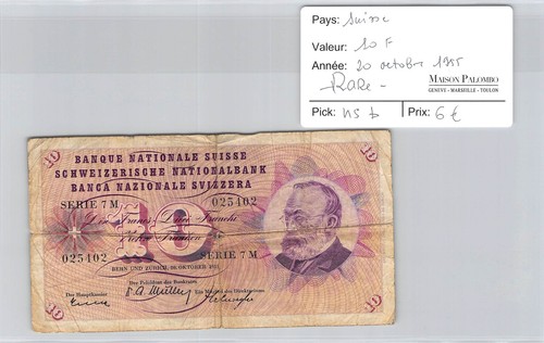 Billet suisse 10 - suisse,