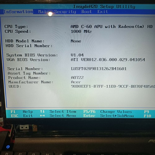 Acer aspire one 722 carte - one,
