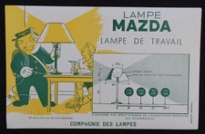 Buvard LAMPE MAZDA ampoule Compagnie des Lampes Blotter Löscher