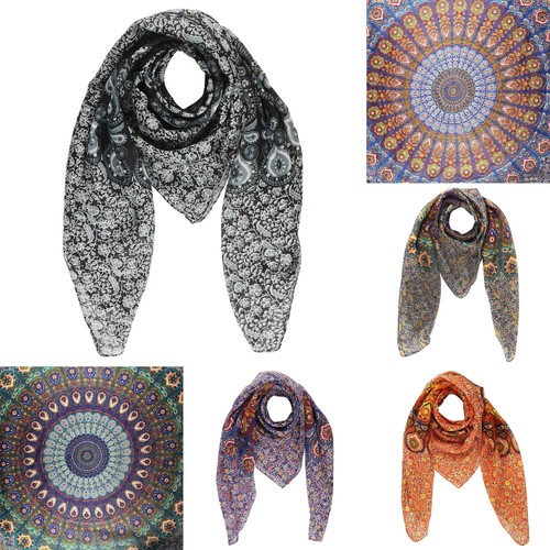 Foulard coton mandala - foulard,