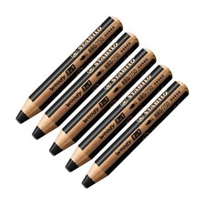 5 crayons de couleur - Noir -