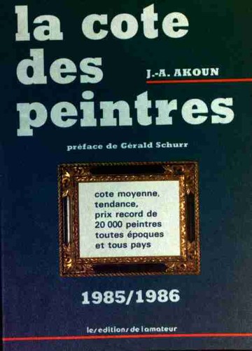 Cote des peintres 1985 1986 - des, 1985/1986