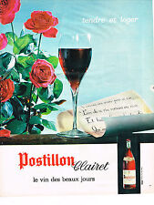 PUBLICITE ADVERTISING  1963   POSTILLON CLAIRET   vin