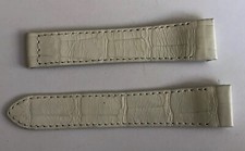 OCCASION BRACELET / STRAP MONTRE BOUCHERON CUIR CROCO BLANC @ 19 MM DE LARGEUR