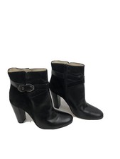 San Marina Bottines à Talons Cuir Lisse  et Nubuck Noir  - Taille 40