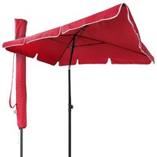 VOUNOT Parasol rectangulaire 2x1.25m avec housse de protection rouge