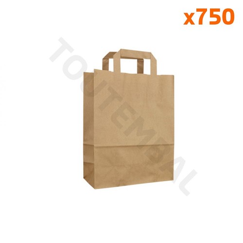 Sac kraft poignées plates - , en