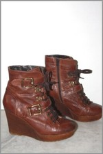 JONAK  Bottines Compensées Cuir Marron T 38 TBE