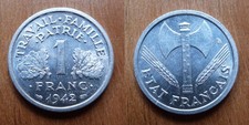 1 Franc Bazor Aluminium 1942 lourde - Qualité SPL