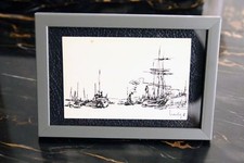 HERBO Fernand Dessin encre de Chine  verso envoi autographe à Edmond DAYNES