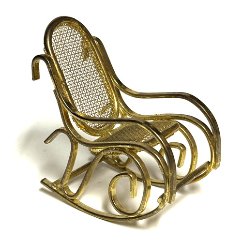 Metal cane bentwood rocking - 2",