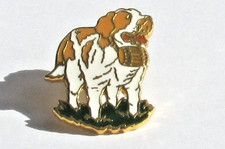 Pin's CHIEN SAINT BERNARD Montagne Neige Signé Alpes Trophées Vintage #2/6