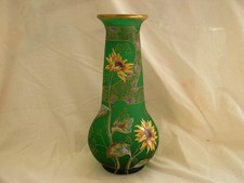LEGRAS,ANTIQUE FRENCH ENAMELED GLASS VASE,EARLY 20th CENTURY.