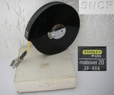 vintage réformé SNCF STANLEY MABO MABOVER 20 mètres enrouleur décamètre