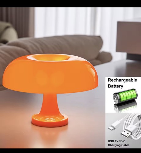 Lampe champignon orange - lampe,