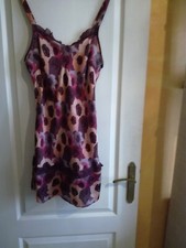 Nuisette satin violette motif