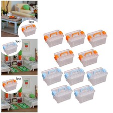 Lot de 5 boîtes transparentes pour maison de poupée, organiseur pour