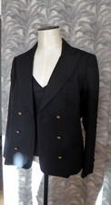 PABLO Gérard DAREL Veste courte  blazer croisé laine mélangée noire T 40 42