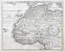 Carte De L'Afrique De L'Ouest Maroc Mali Sénégal Delisle 1750