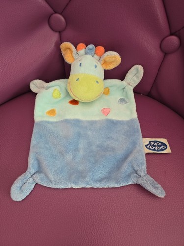 Doudou vache bleu mots - vache,