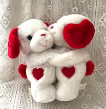 Lot de 2 Adorable Peluches Chien Blanc & Rouge ❤️ H=23cm Excellent état