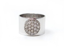 BAGUE DINH VAN ANTHEA GM T51 EN OR BLANC 18K 6.2GR 19 DIAMANTS 0.39CT RING 4600€