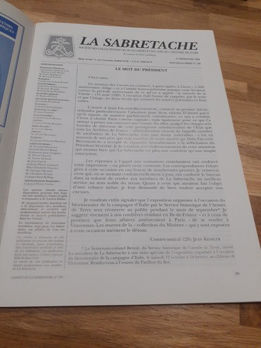 Carnet sabretache - carnet, la