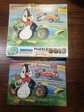 Puzzle lordky Nestor Le Pingouin F1 Voiture Jeux Jouet Ancien Bois 35 Pièces 