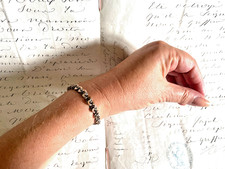 Pretty Vintage French Gold and Silver Double Serpentine Bracelet c1960s 12.3 grm