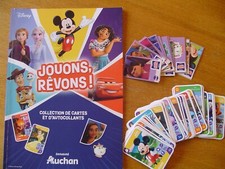 Lot complet: livre, cartes, autocollants DISNEY 'Jouons-rêvons' AUCHAN