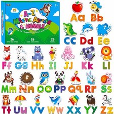 78 Alphabet Magnétique 26 Majuscules 26 Lettres Minuscules et 26 Motifs d'Obj...
