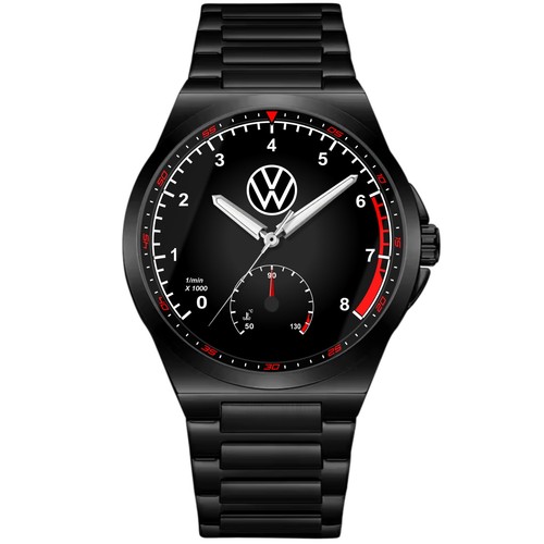 Montre noir acier avec - noir,